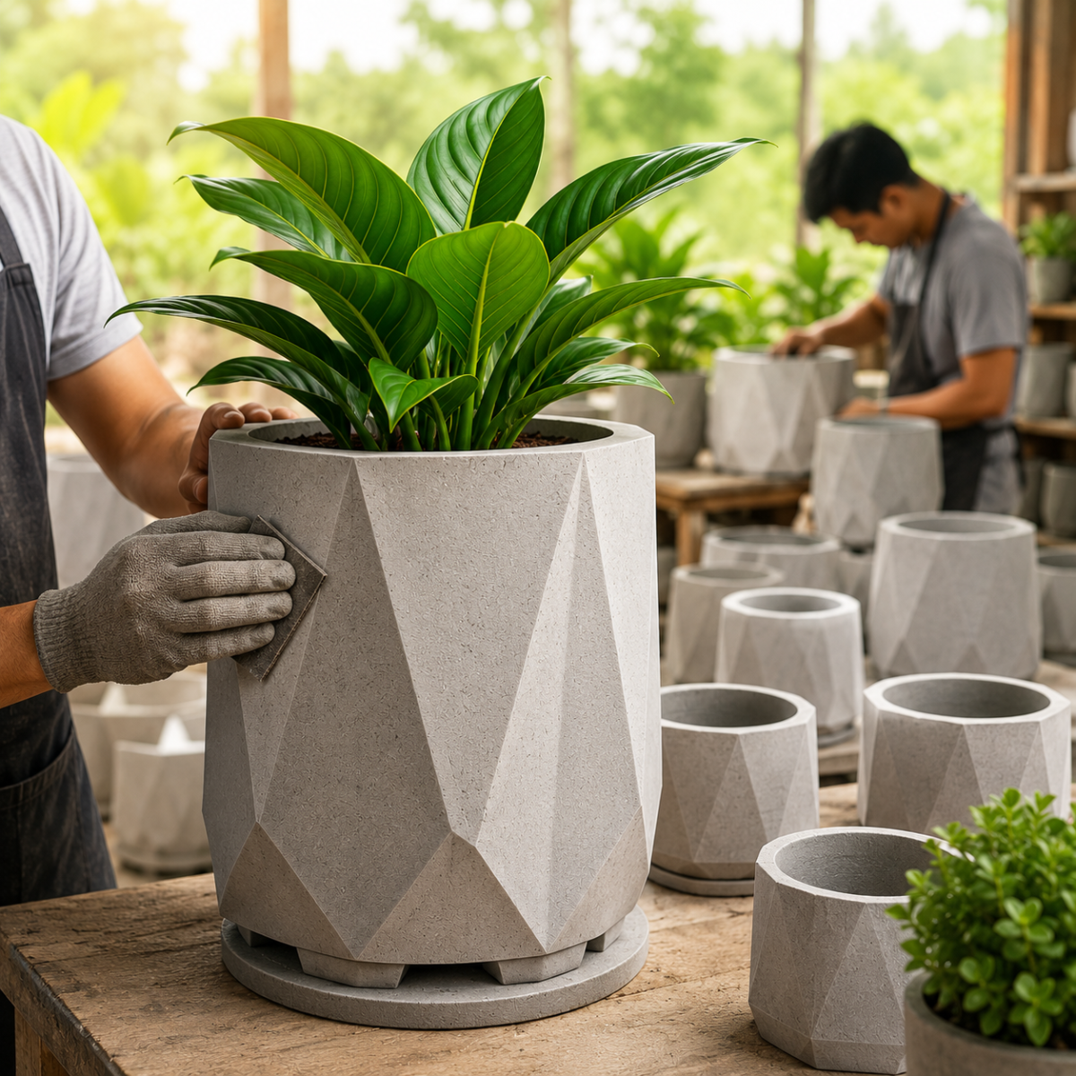 WMS concrete pot craftsmanship for our mission