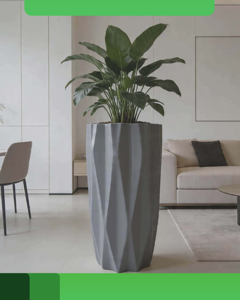 Indoor concrete pots by WMS
