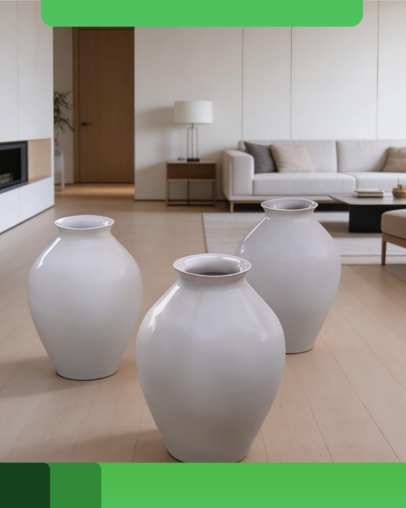 Round concrete pots by WMS